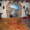 acid stain floors and interior stone arch